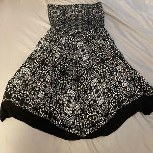 Strapless babydoll mini dress